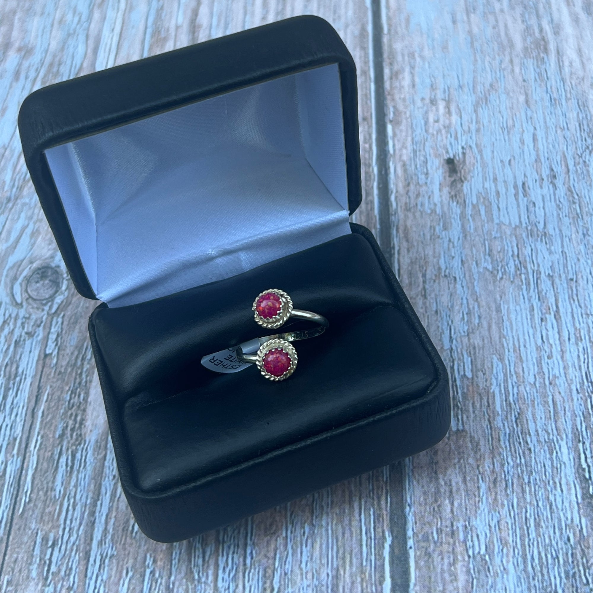 Red Fire Opal Wrap Ring- Zuni