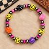 6.25" Dice& Smiley Stretch Bracelet w/ 6mm Pearls