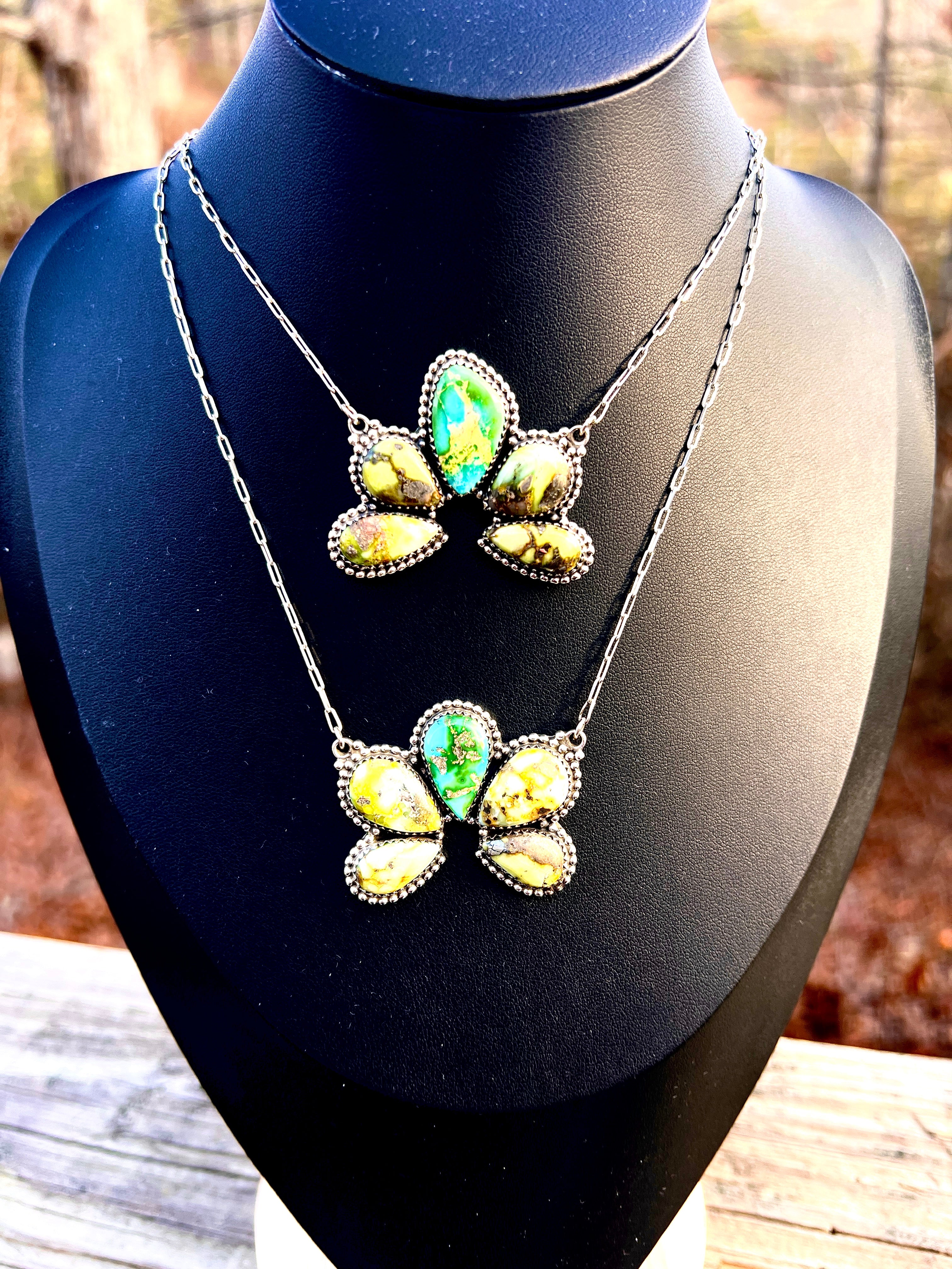 Palomino & Sonoran Gold Turquoise Half Cluster Necklace