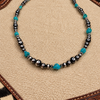 18" Red Skin Turquoise Necklace w/ 4-6mm Sterling Pearls