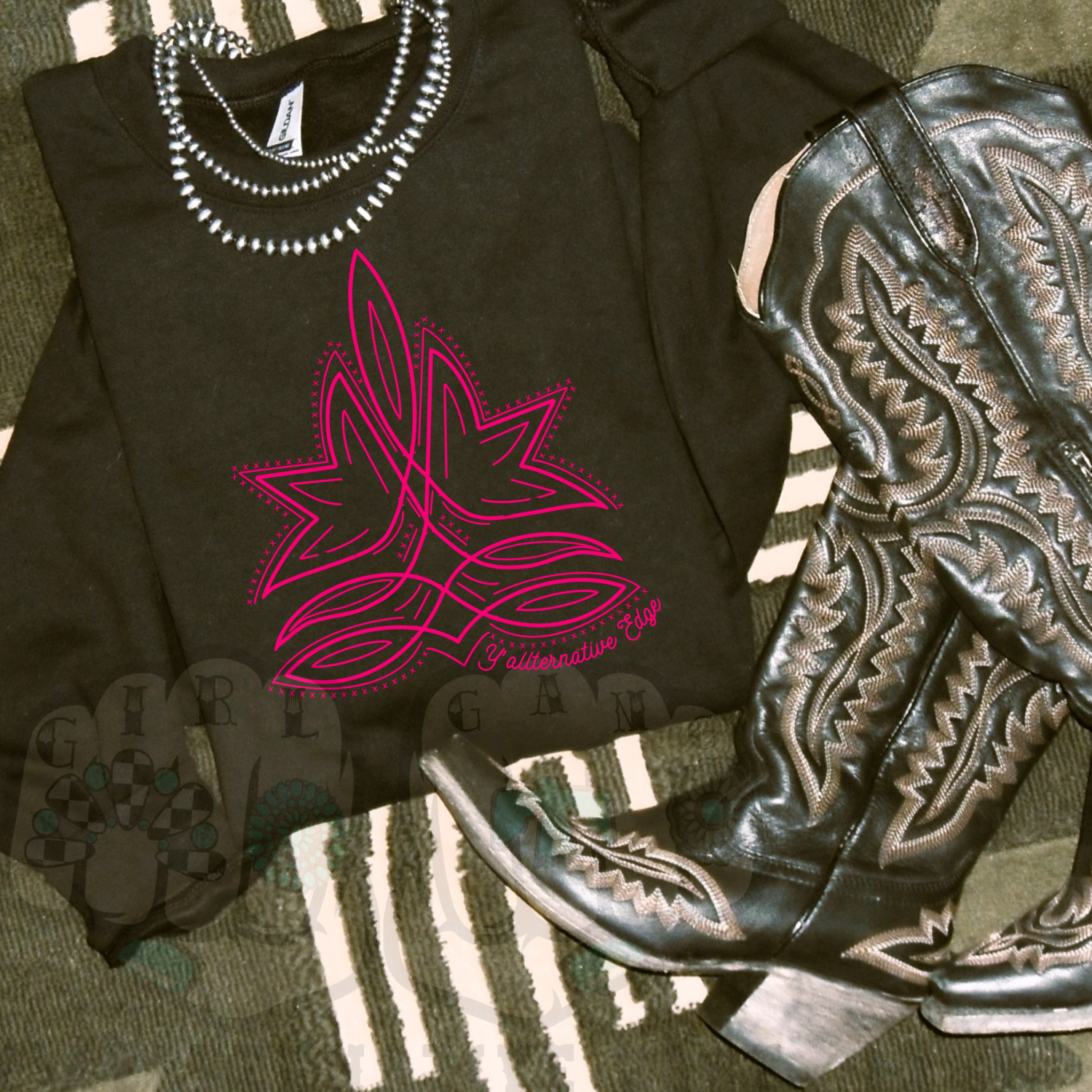 Neon Bootstitch- Crewneck, Quarter Zip, or Hoodie