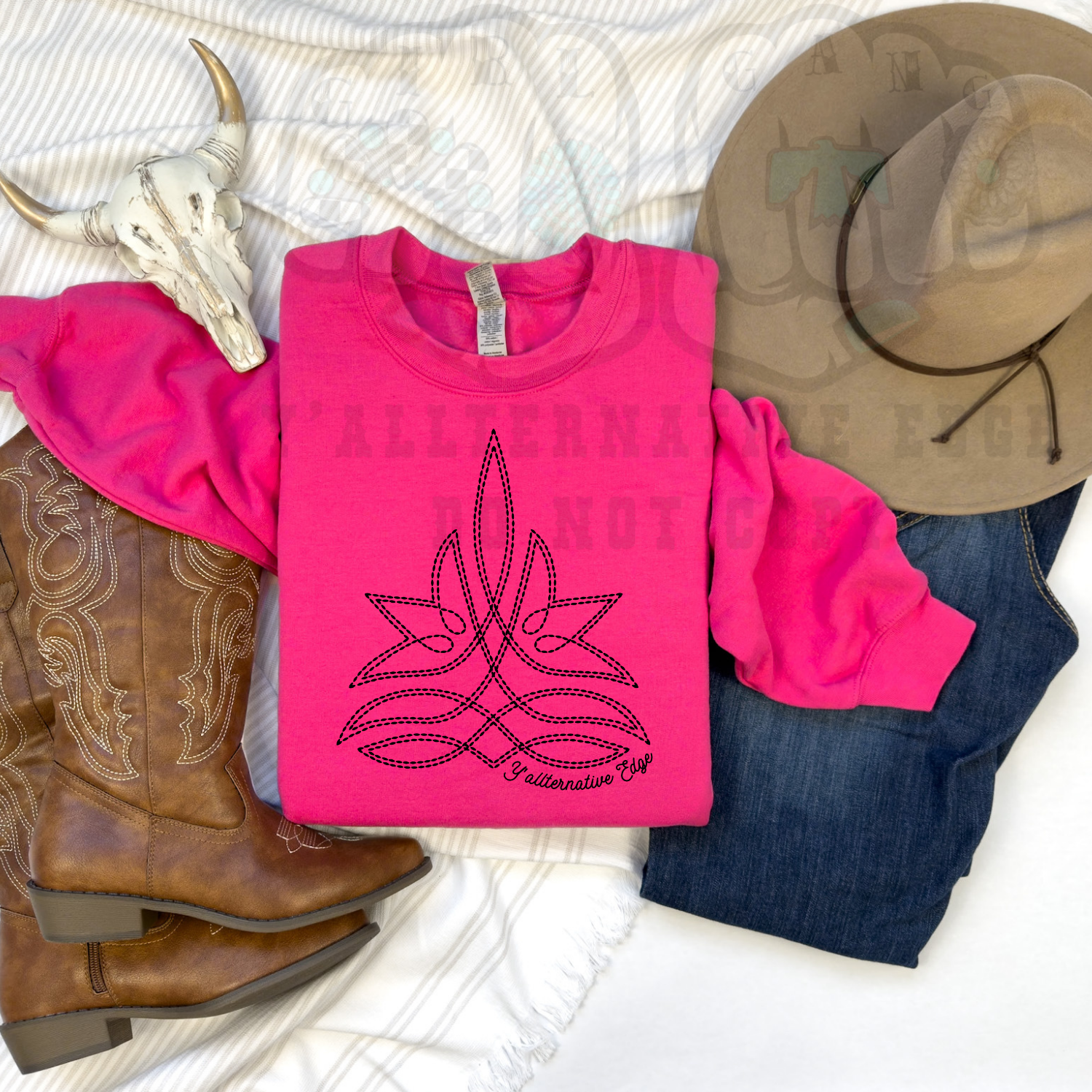 Neon Bootstitch- Crewneck, Quarter Zip, or Hoodie
