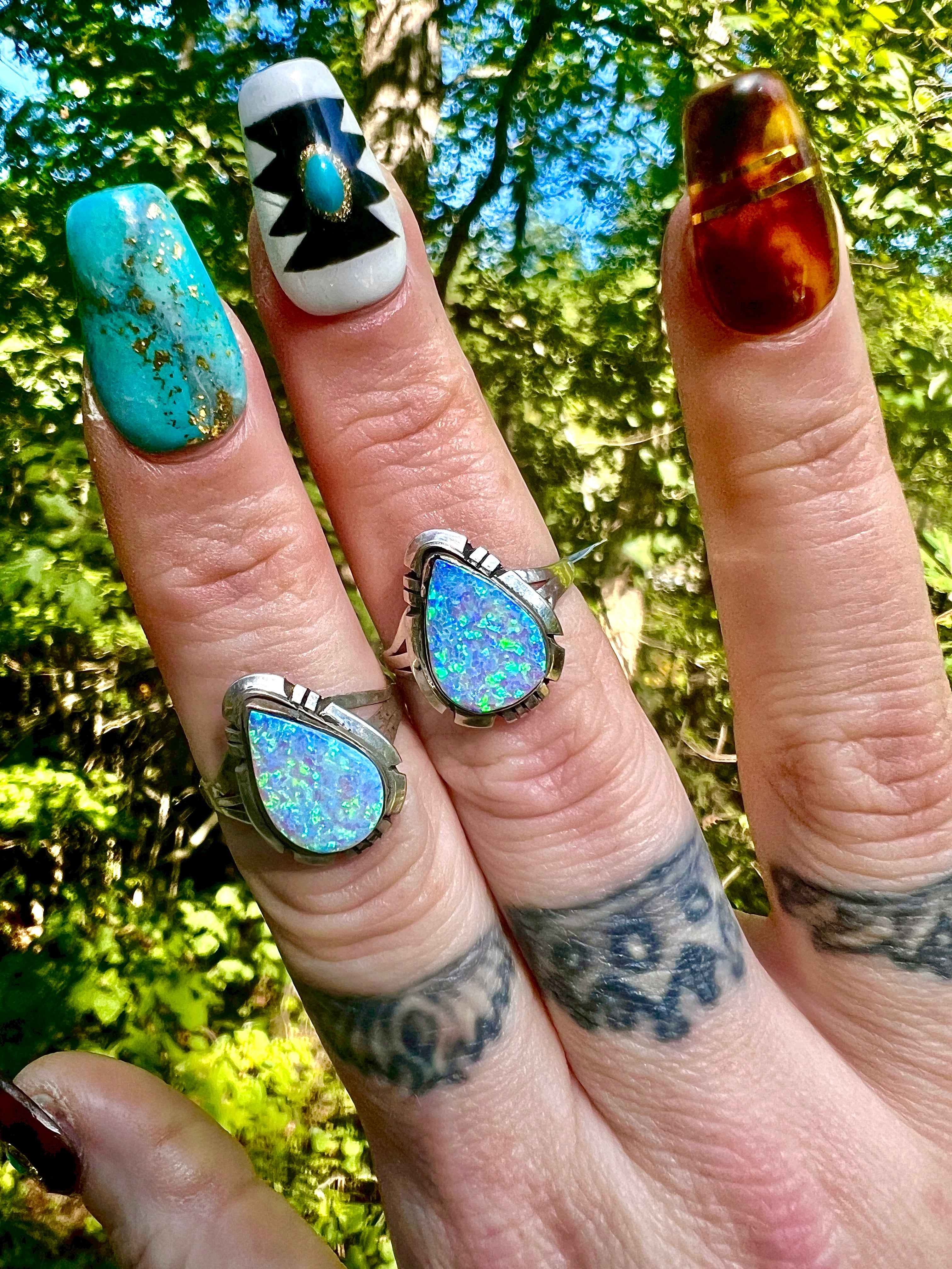 Navajo Handmade Opal Ring - Calvin Spencer