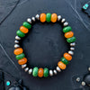 6" Orange Jade & Emerald Jade Stretch Bracelet