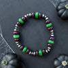 6.25" Chariot & Emerald Jade Stretch Bracelet