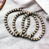 Sterling Navajo Finished Pearl 6mm Stretch Bracelet