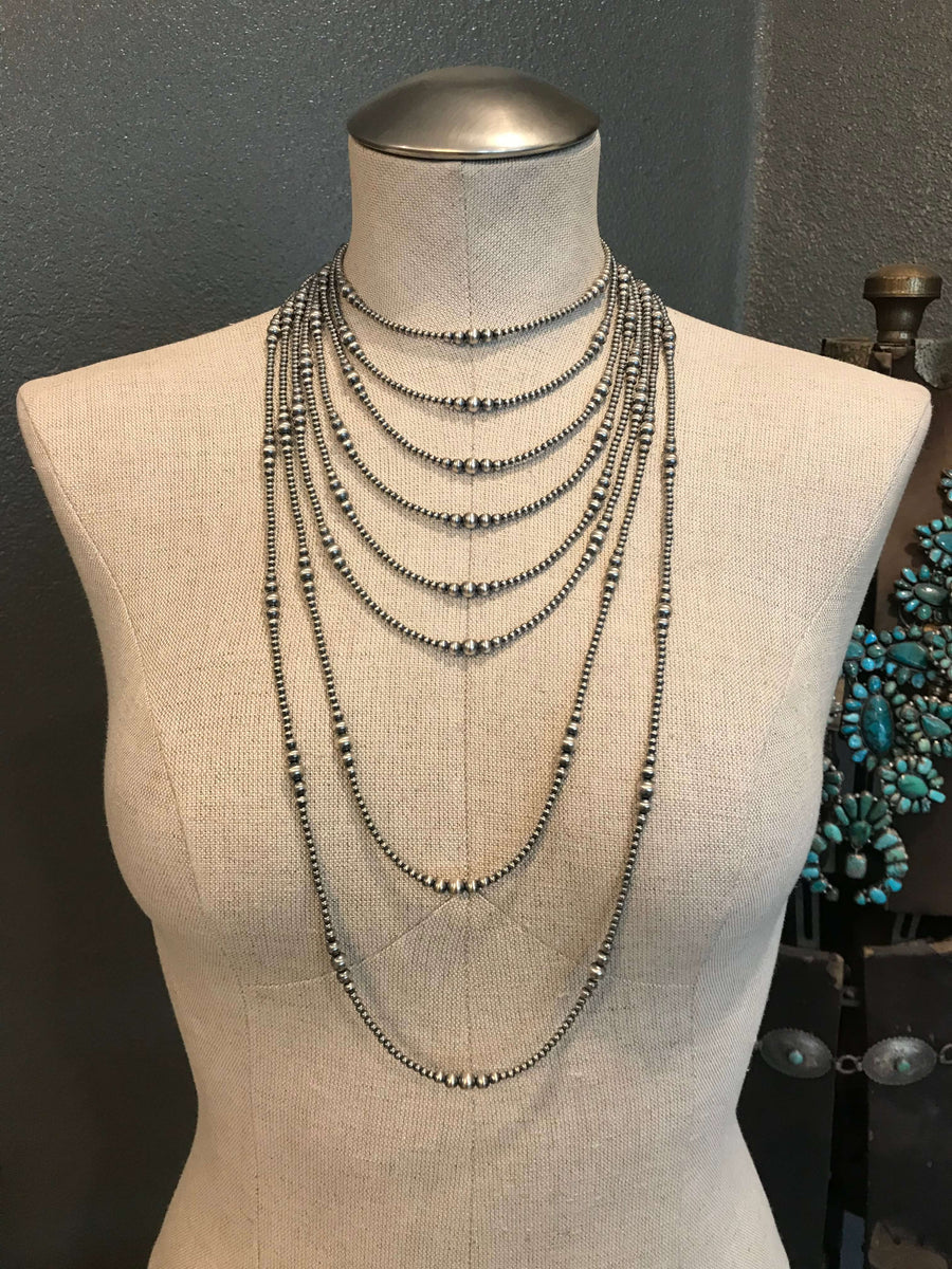 Graduated Sterling Navajo Pearl Necklaces