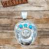 Cowboy Hat & Snake Eye Kingman Pendant- Bobby Platero