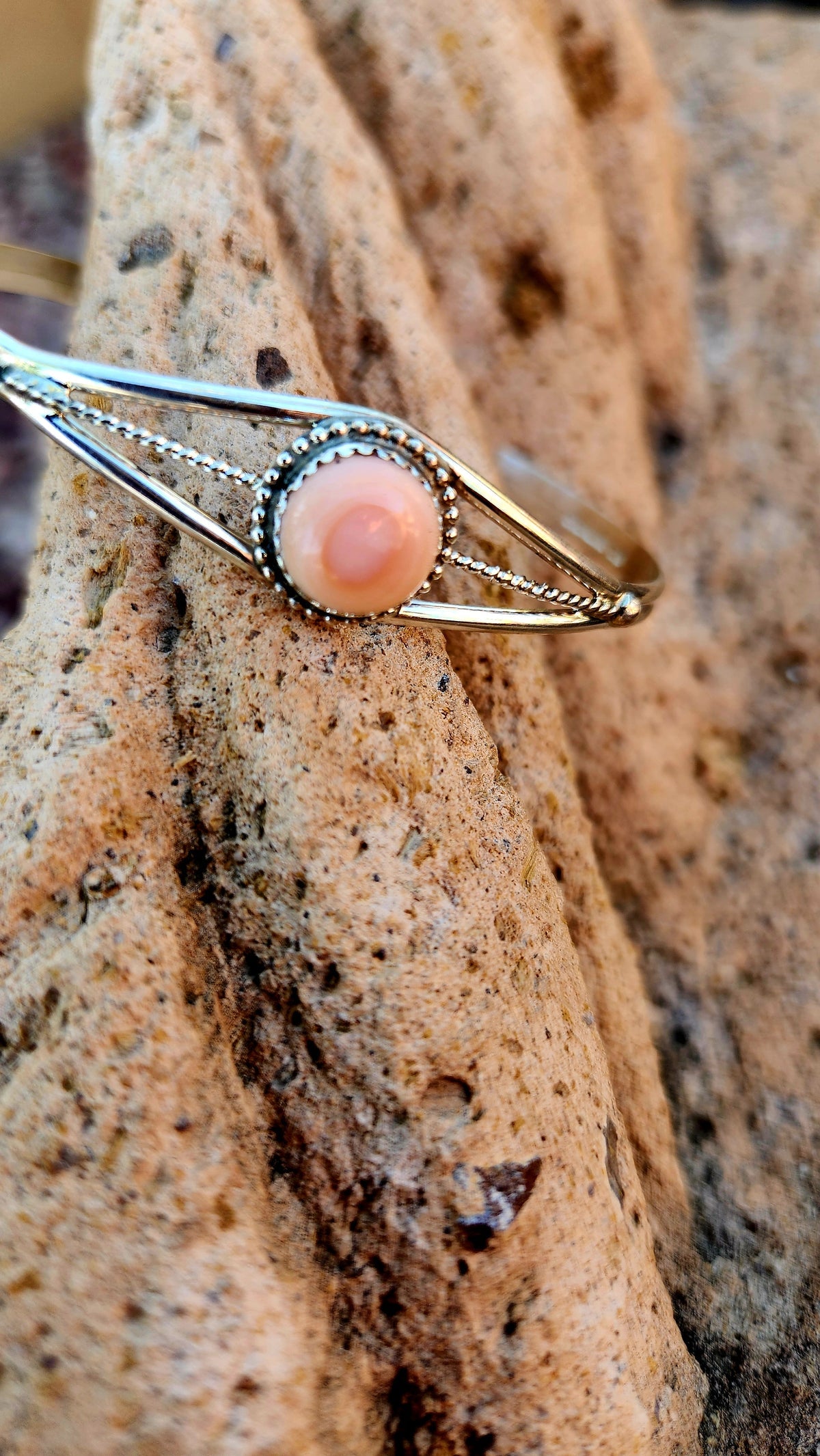 Pink Conch Cuff- Esther White