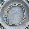Sterling Silver Paperclip Toggle Link Charm Bracelet— 7”or 8"