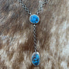 Egyptian Turquoise Y Lariat Necklace 16”
