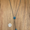 Egyptian Turquoise Y Lariat Necklace 16”