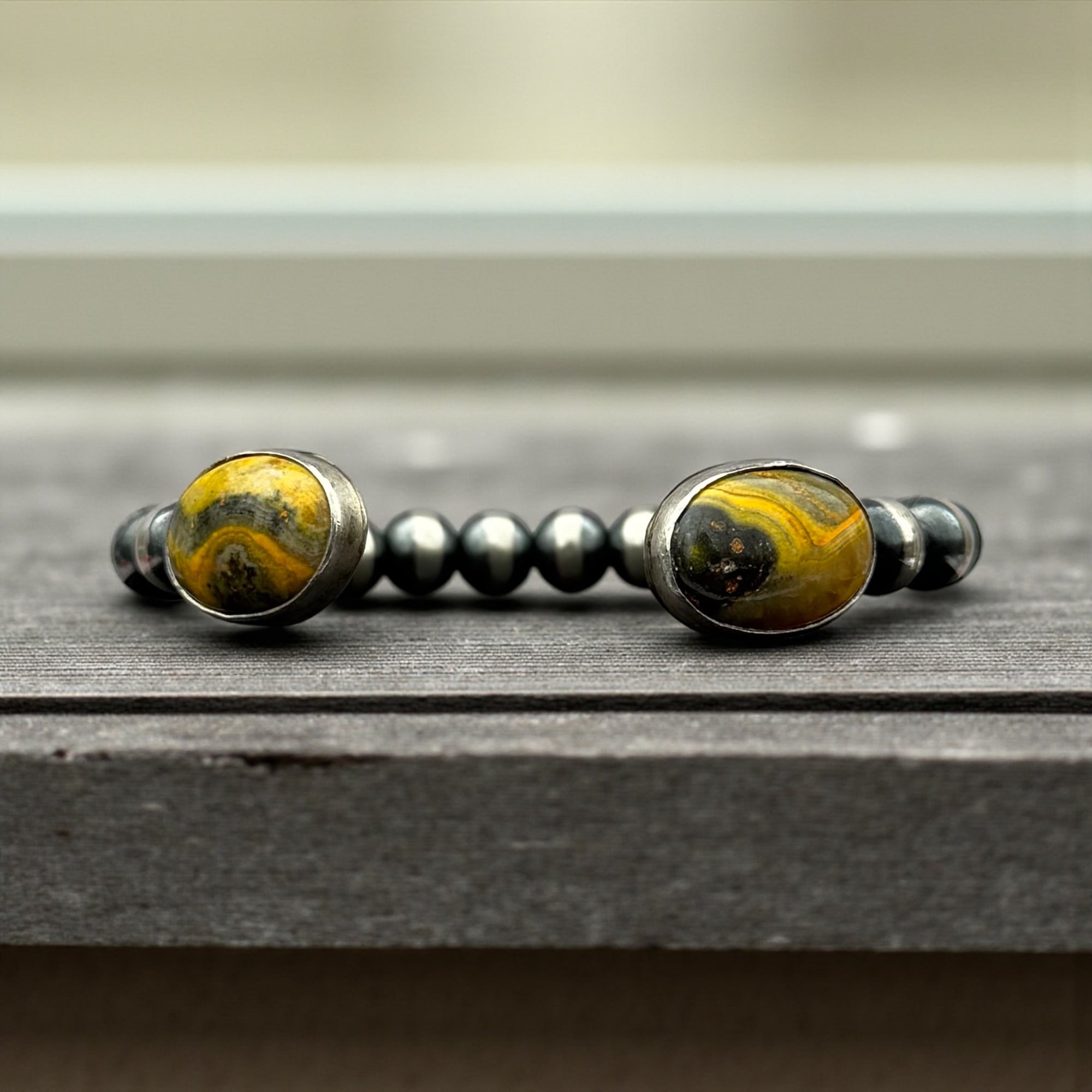 Heavy Bumblebee Jasper Fixed Native Cuff