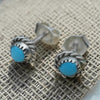Navajo Handmade Kingman Turquoise Earrings - Esther White