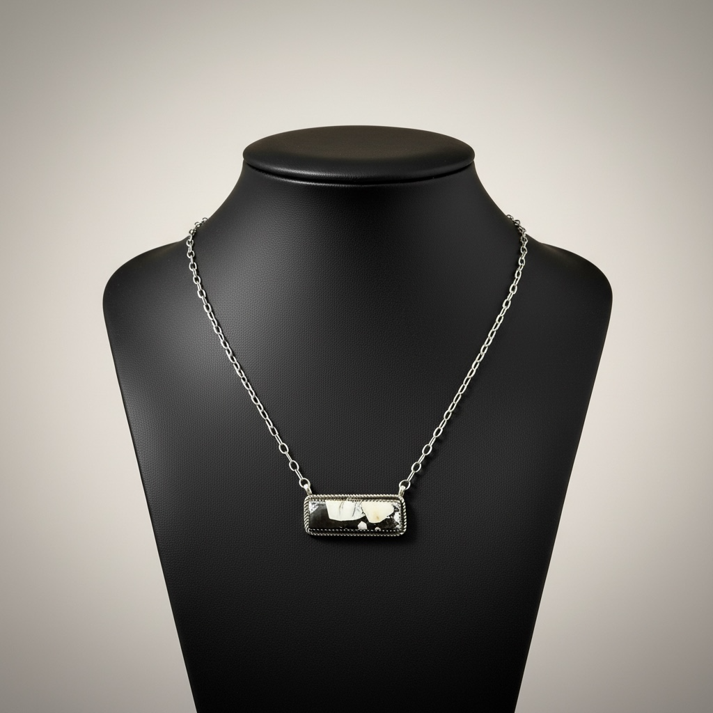 High-Grade XL White Buffalo Bar Necklace – Sterling Silver
By Tia Long