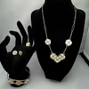**COLLECTION PIECE**Vintage Zuni Inlay Flower Jewelry Set  Sterling Silver · Mother of Pearl & Turquoise · c. 1970s