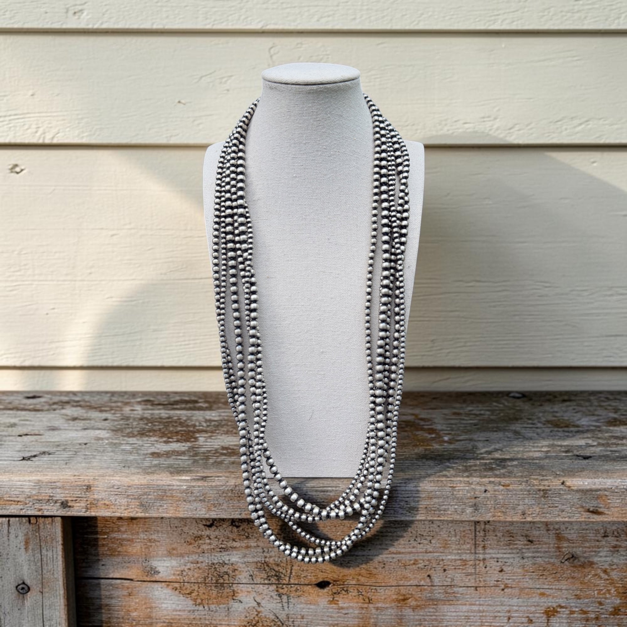 60" Triple Strand 4mm/5mm/6mm Sterling Pearls