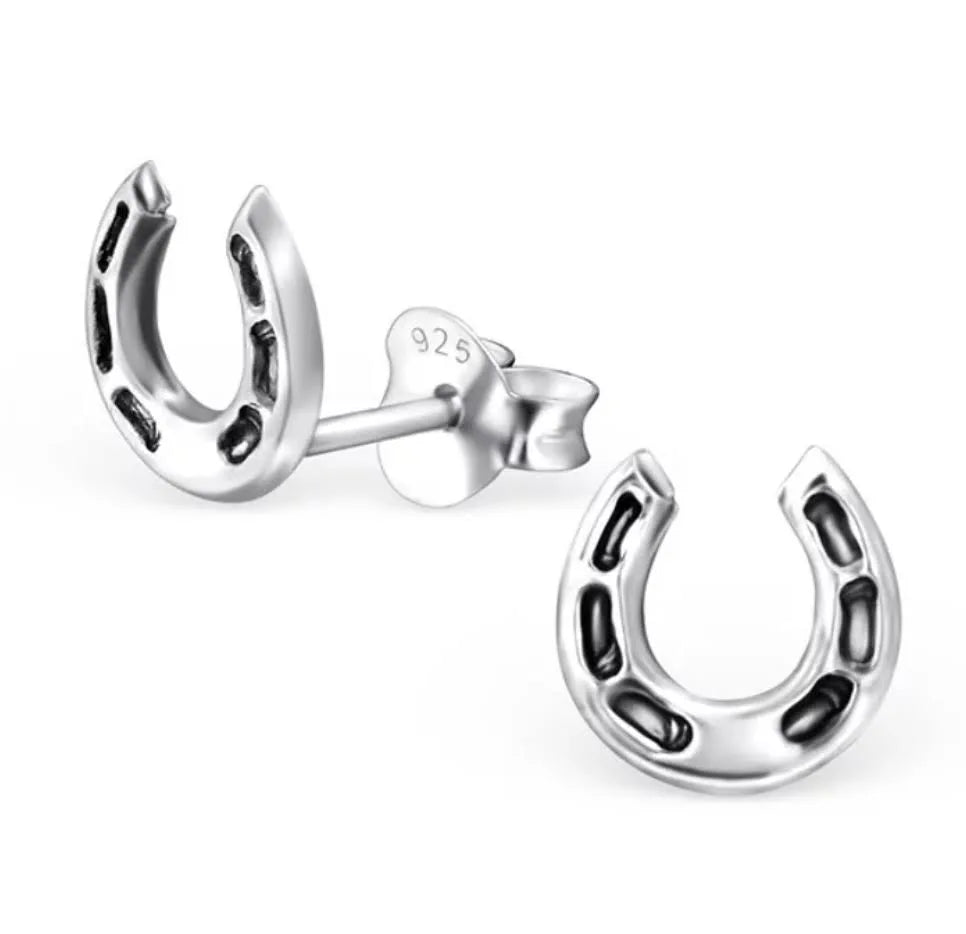 Sterling Silver Horseshoes Earrings