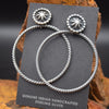 VERLEY BETONE | NAVAJO HANDMADE STERLING SILVER ROPE HOOP EARRINGS ON CIRCLE POST