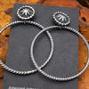 VERLEY BETONE | NAVAJO HANDMADE STERLING SILVER ROPE HOOP EARRINGS ON CIRCLE POST