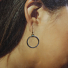 Sleeping Beauty Turquoise Twisted Hoop Dangles — Native Made Sterling