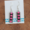 Navajo Handmade Hot Pink Fire Opal Earrings - Esther White