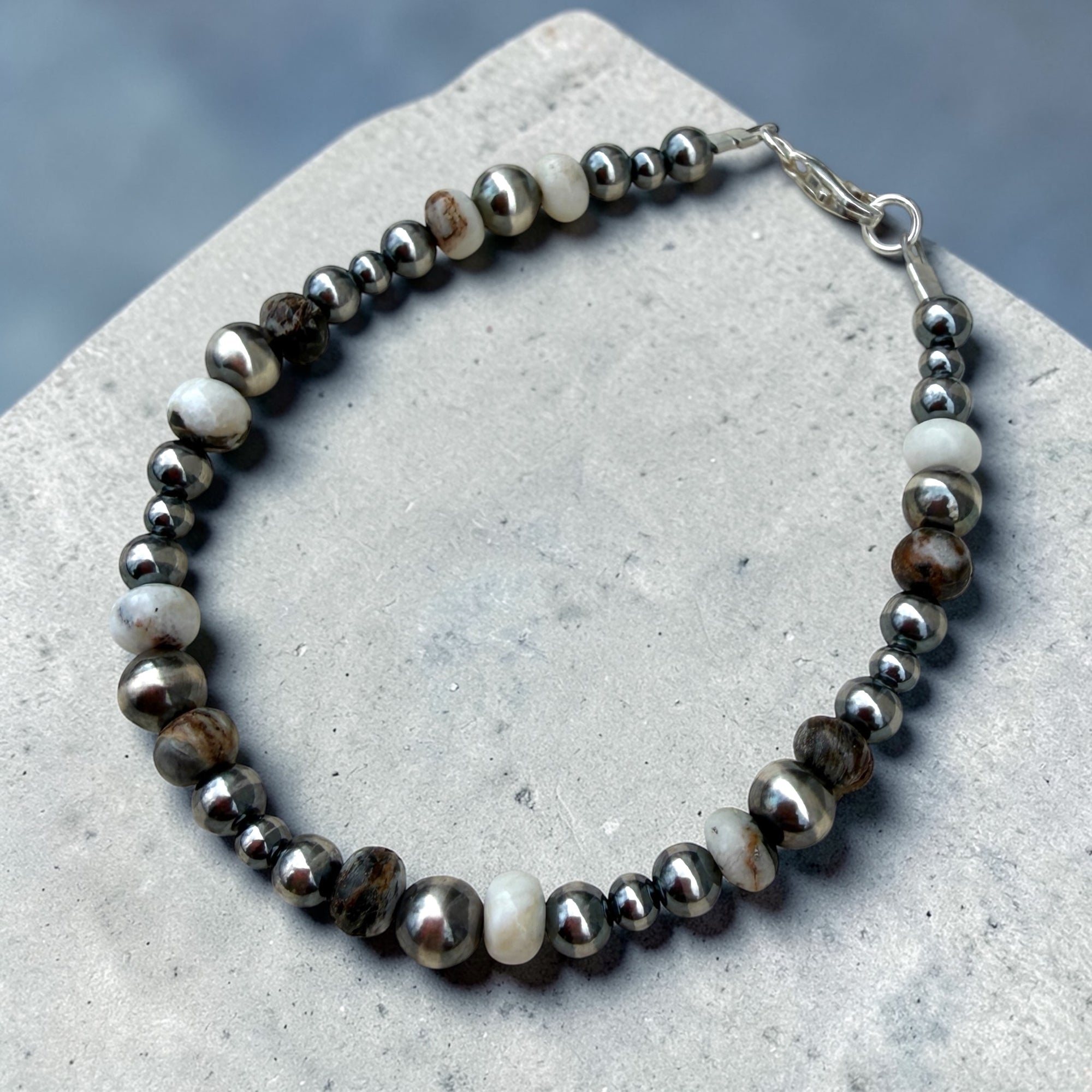 AAA Grade White Buffalo & Sterling Pearl Set