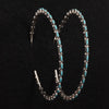 MASSIVE Aurelia Hughte Turquoise & Sterling Silver Hoop Earrings