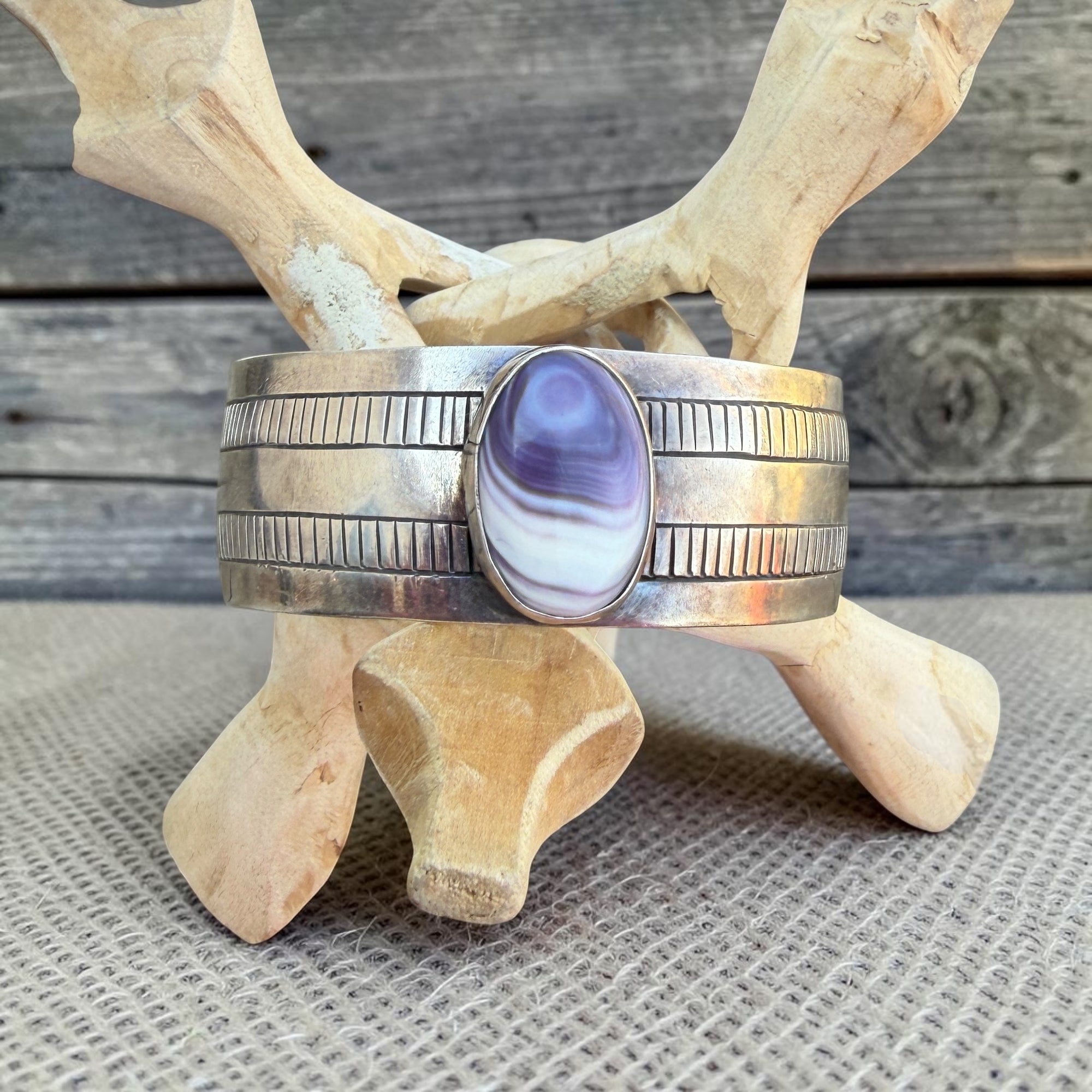 Wampum & Sterling Cuff By General B. Grant- Vintage Native
