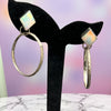Opal & Sterling Hand Stamped Hoops- Outwest Silver