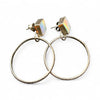 Opal & Sterling Hand Stamped Hoops- Outwest Silver