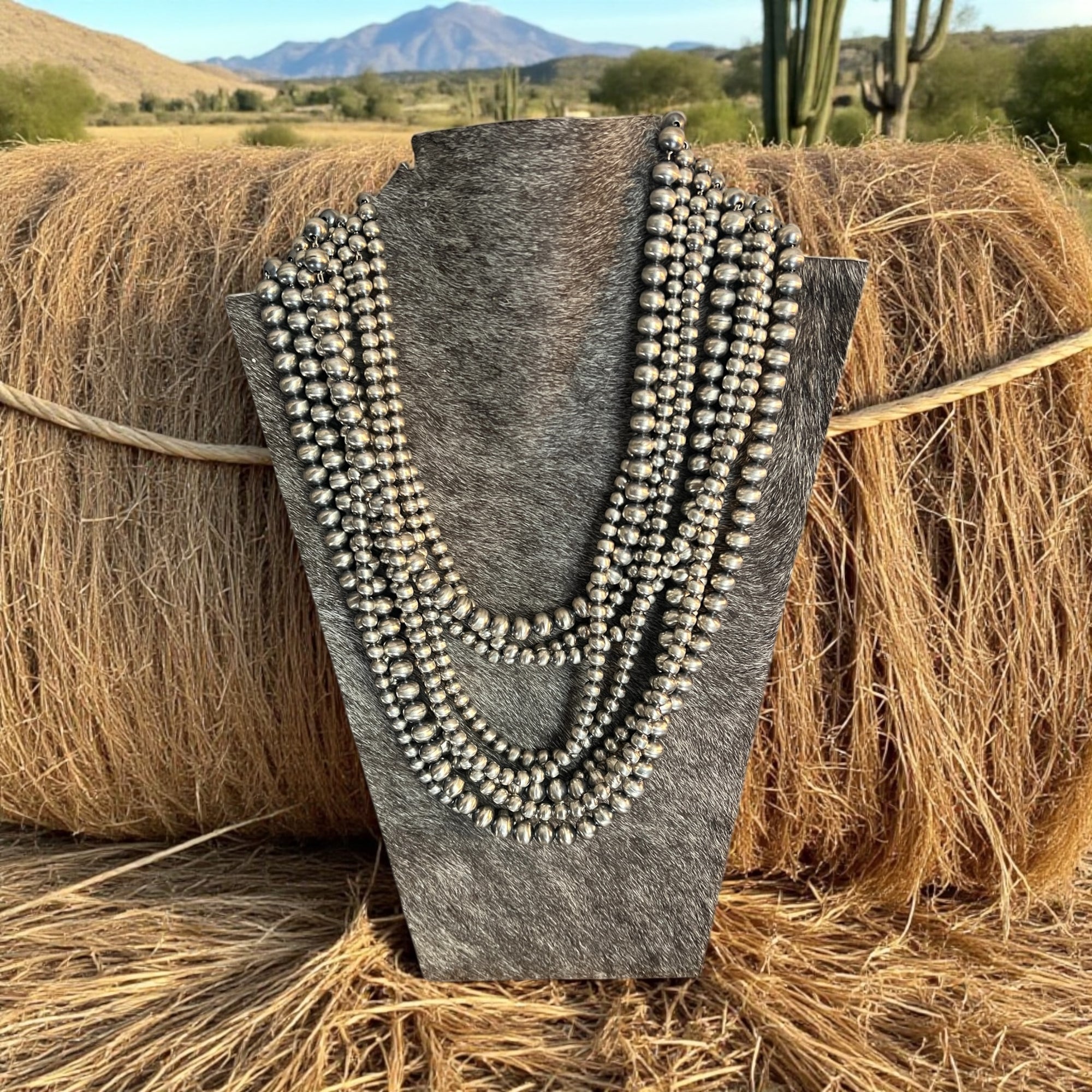 Dorinda Mariano Handmade Sterling Silver Navajo Pearl Necklaces, 20”-30”