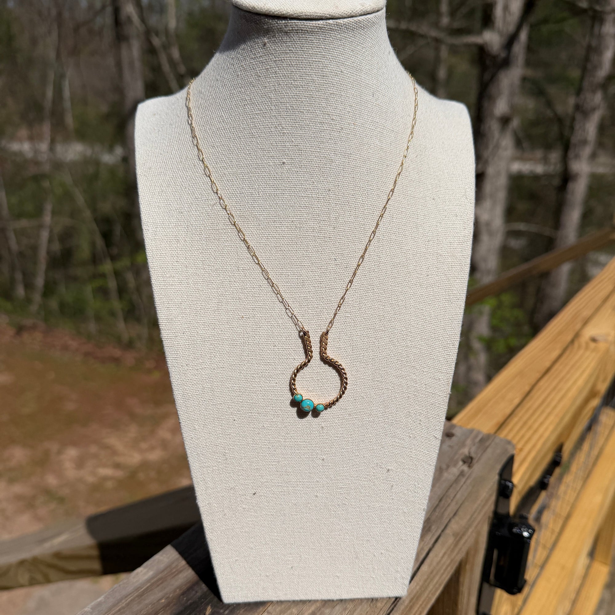 14KGF Turquoise Ring Keeper Necklace