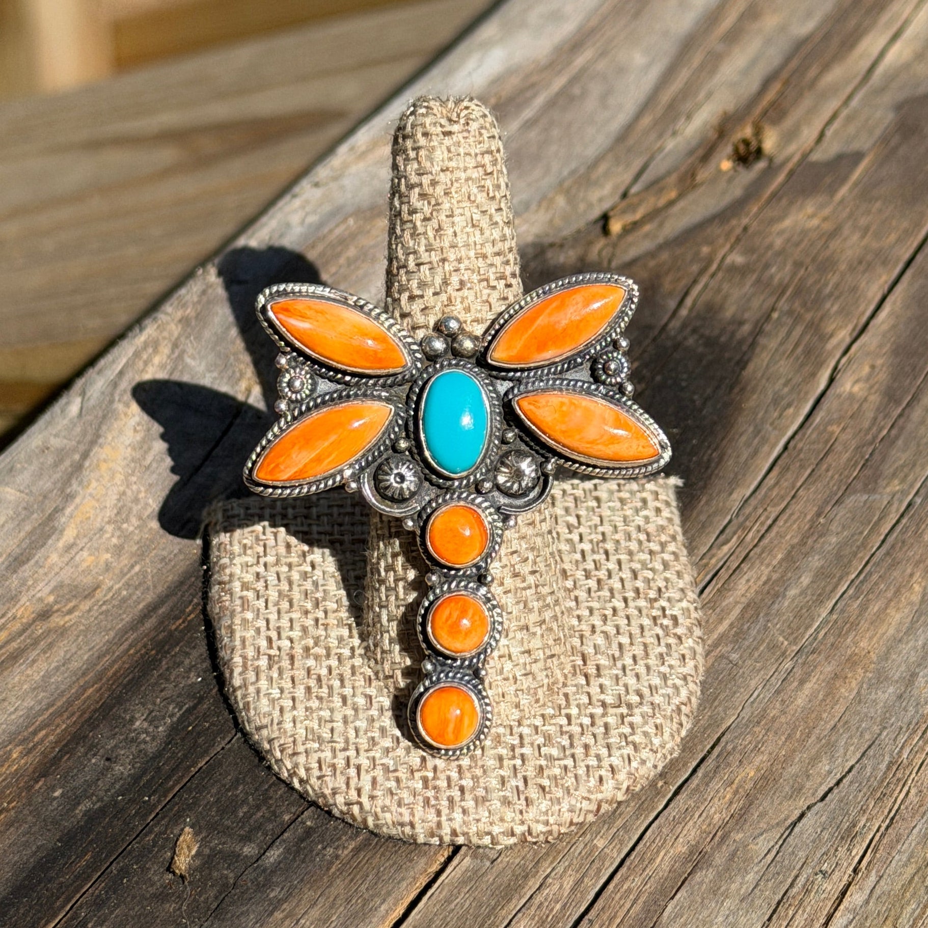 Spiny and Kingman XL Dragonfly Ring