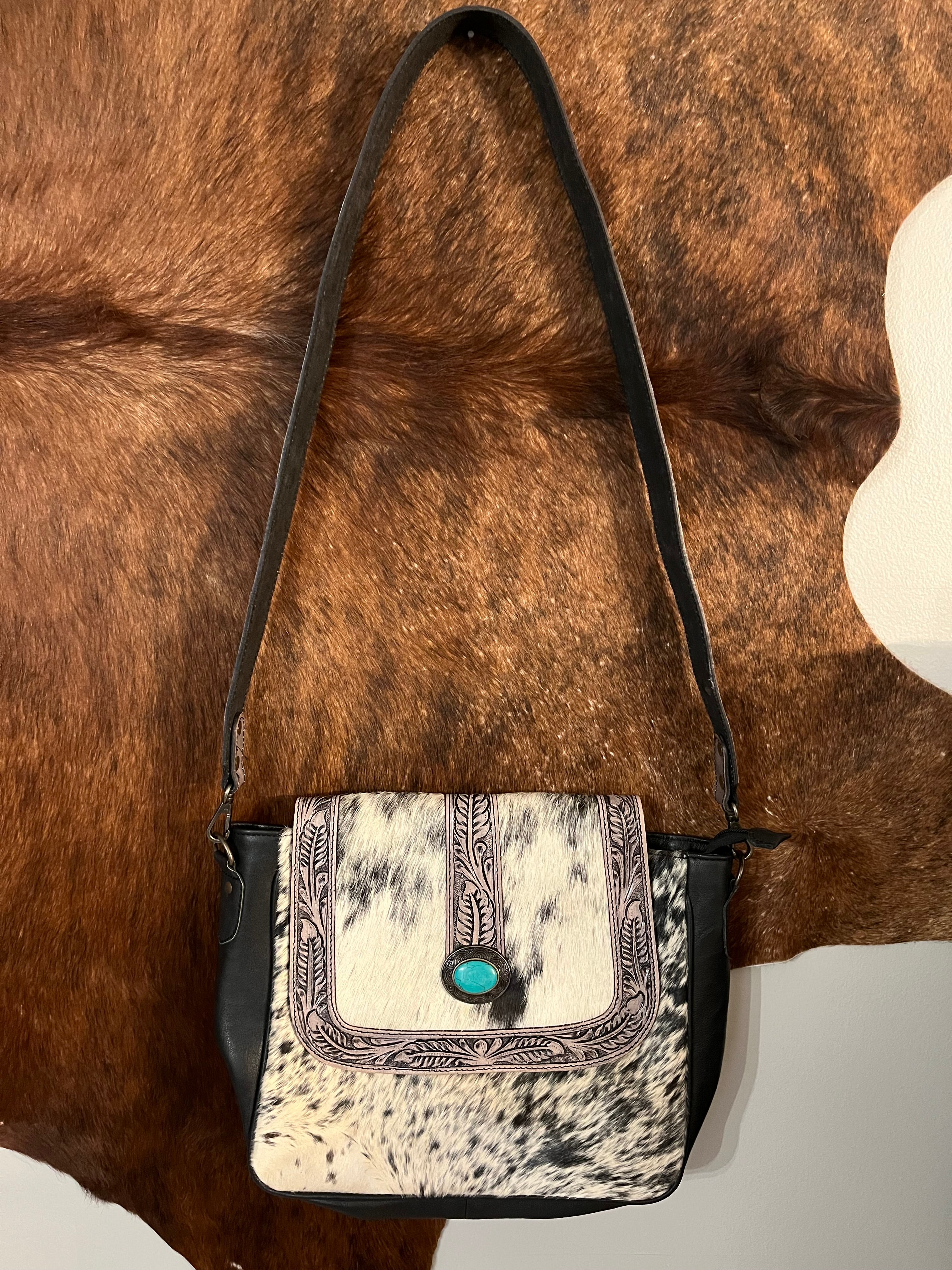 Turquoise Accent Crossbody Bag