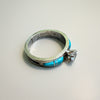 Wilber Muskett Navajo Sterling Silver Turquoise Inlay Engagement Ring | Size 8.5