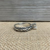 Vintage Cowboy Jewelers Sterling & Platinum Barbed Wire Ring Set-8.5