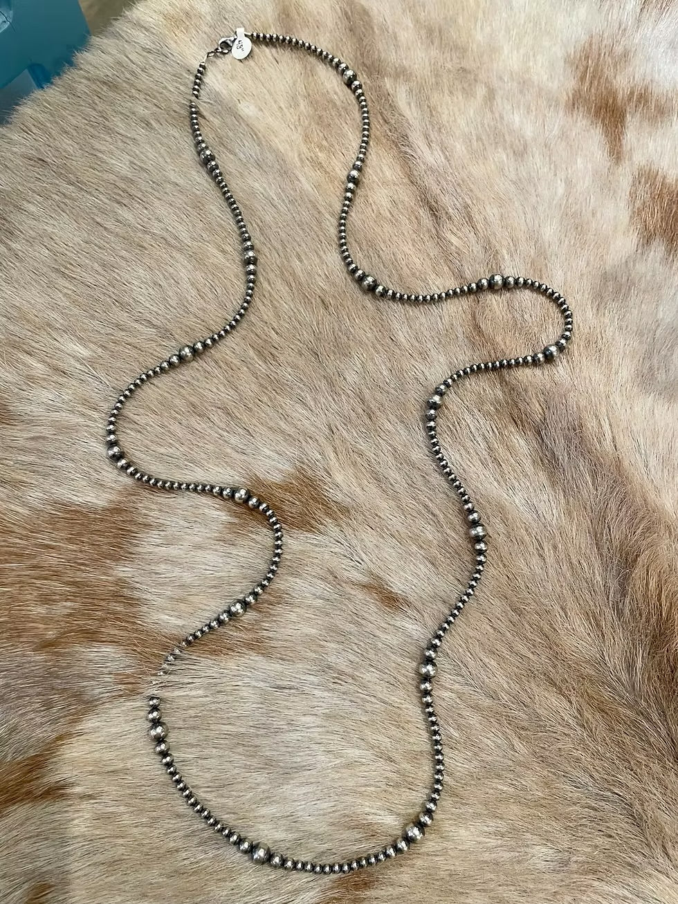 Graduated 3-6mm Sterling Desert Pearls 30"