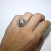 The Valentine's Day Collection- Sterling Silver New Lander Turquoise Heart Ring — by Robin Tsosie (Navajo)