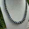 4–14mm Graduated Silver Saucer & Turquoise Rondelle Necklace