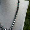 4–14mm Graduated Silver Saucer & Turquoise Rondelle Necklace