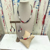 Freedom Pearls- Big Boom Lapis, White Onyx, & Coral 3" Teardrop Earrings