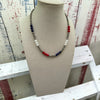 Freedom Pearls- Big Boom Lapis, White Onyx, & Coral Clasp 16" Necklace