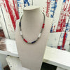 Freedom Pearls- Big Boom Lapis, White Onyx, & Coral Clasp 16" Necklace