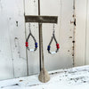 Freedom Pearls- Big Boom Lapis, White Onyx, & Coral 3" Teardrop Earrings