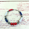 Freedom Pearls- Big Boom Lapis, White Onyx, & Coral Clasp Bracelet