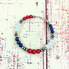 Freedom Pearls- Big Boom Lapis, White Onyx, & Coral Clasp Bracelet