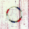 Freedom Pearls- Big Boom Lapis, White Onyx, & Coral Clasp Bracelet