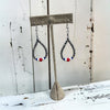Freedom Pearls- The Brave- Lapis, Howlite, & Coral 2" Teardrop Earrings