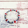 Freedom Pearls- The Brave-Lapis, Howlite, & Coral 6.5" Stretch Bracelet